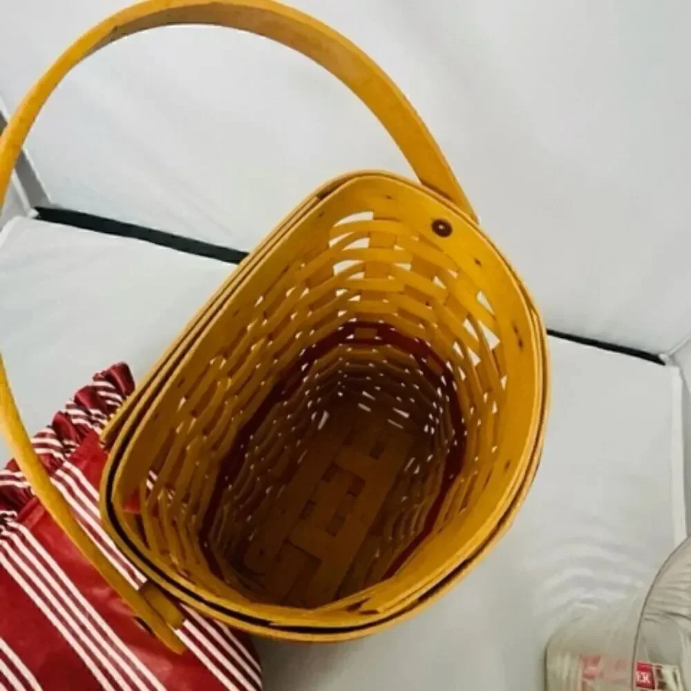 Longaberger 1998 Christmas Collection Glad Tidings Red Basket W/ Liner & Protect